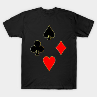 Luxury Playing Card Suits Gold Rimmed Minimalist T-Shirt