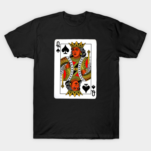 Black Queen of Spades Vintage Royal Portrait T-Shirt by UrbanLifeApparel