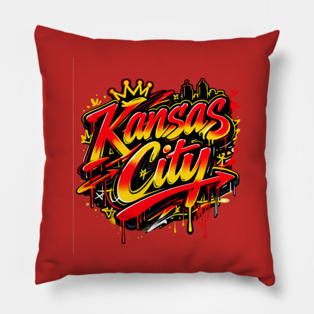 Kansas City Graffiti Pillow by CrazyGirl