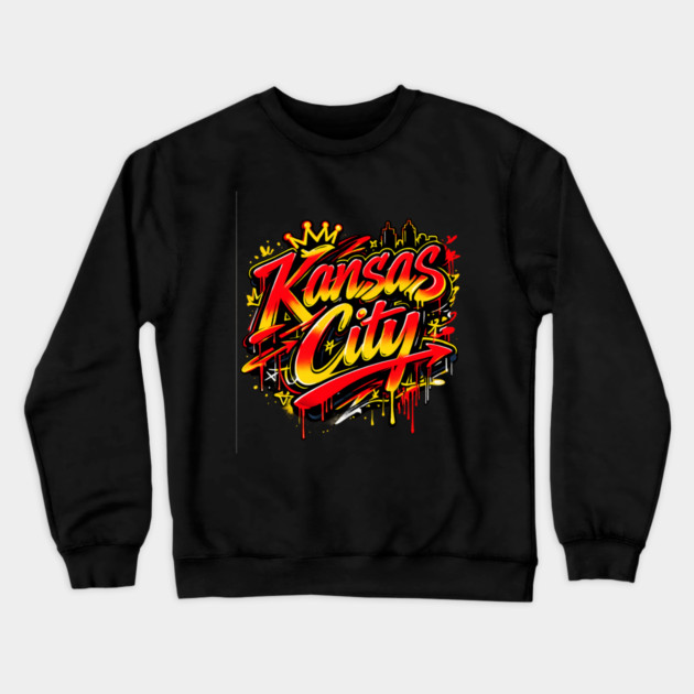 Kansas City Graffiti Crewneck Sweatshirt by CrazyGirl