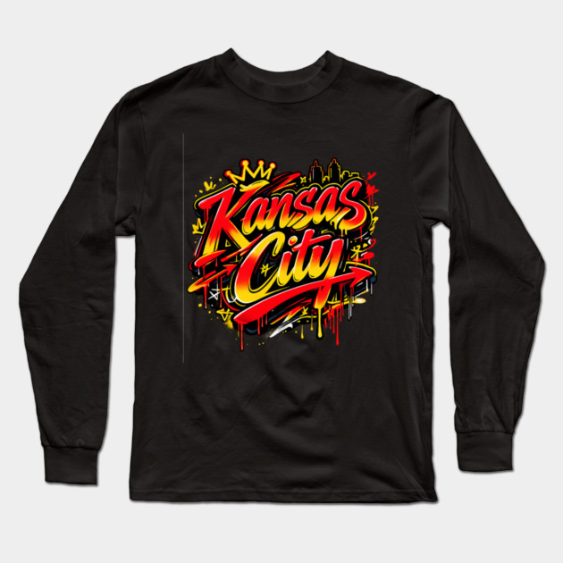 Kansas City Graffiti Long Sleeve T-Shirt by CrazyGirl