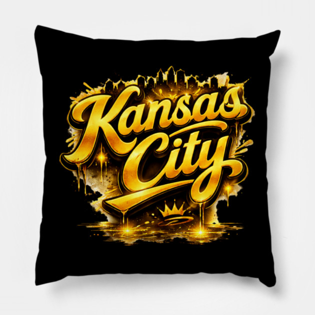 Kansas City Gold Pillow by CrazyGirl