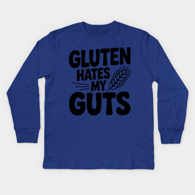 Gluten Hates My Guts Kids Long Sleeve T-Shirt by Frank Ring