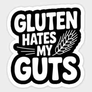 Gluten Hates My Guts Sticker