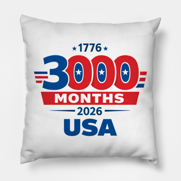 3000 Months 1776 2026 USA 250th Independence Anniversary shirt Pillow by VECTOR LAB 