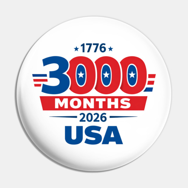3000 Months 1776 2026 USA 250th Independence Anniversary shirt Pin by VECTOR LAB 