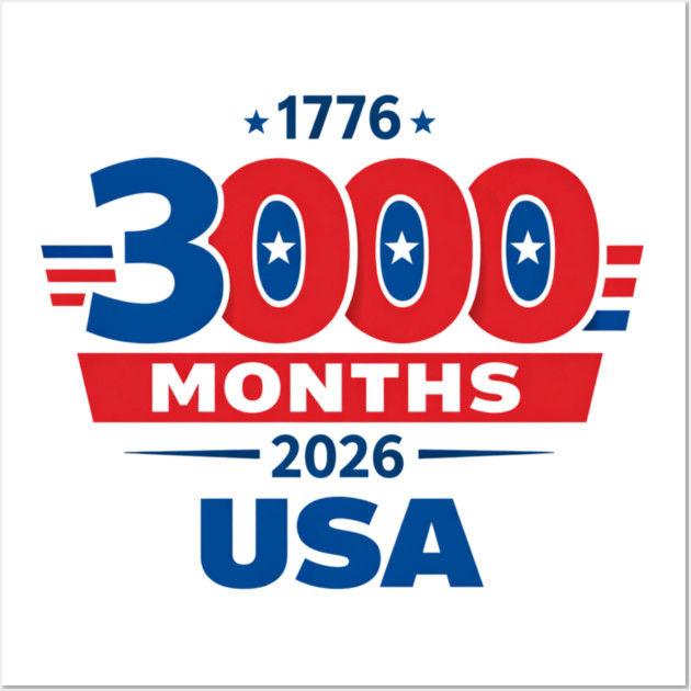 3000 Months 1776 2026 USA 250th Independence Anniversary shirt Wall Art by VECTOR LAB 