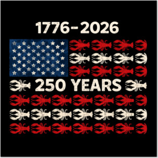 USA 250 Years Crawfish Flag 1776–2026 Patriotic Posters and Art
