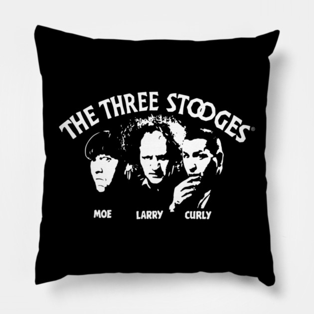 The Three Stooges Vintage | Moe Larry Curly Classic Comedy Pillow by James Bates