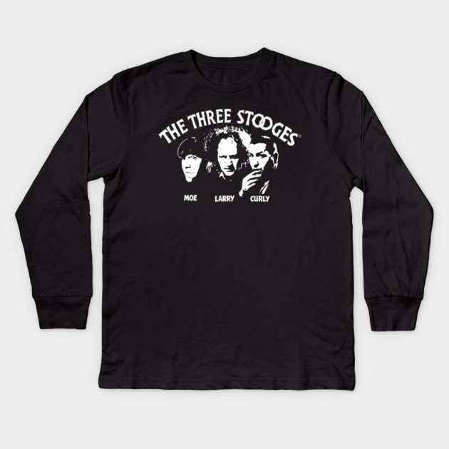 The Three Stooges Vintage | Moe Larry Curly Classic Comedy Kids Long Sleeve T-Shirt by James Bates
