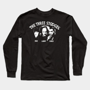 The Three Stooges Vintage | Moe Larry Curly Classic Comedy Long Sleeve T-Shirt