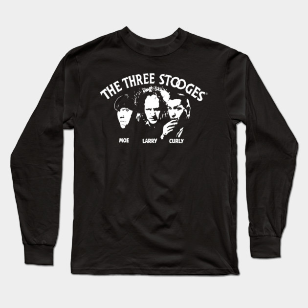 The Three Stooges Vintage | Moe Larry Curly Classic Comedy Long Sleeve T-Shirt by James Bates