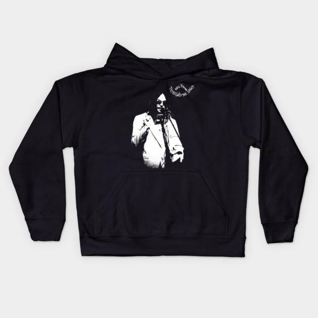 Neil Young Tonight’s The Night Vintage Rock Music Graphic Kids Hoodie by James Bates