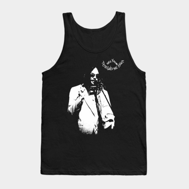 Neil Young Tonight’s The Night Vintage Rock Music Graphic Tank Top by James Bates