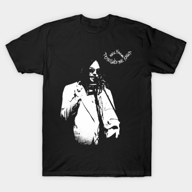Neil Young Tonight’s The Night Vintage Rock Music Graphic T-Shirt by James Bates