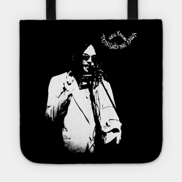 Neil Young Tonight’s The Night Vintage Rock Music Graphic Tote by James Bates