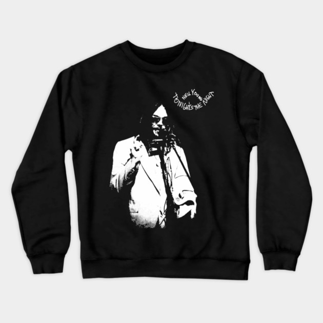 Neil Young Tonight’s The Night Vintage Rock Music Graphic Crewneck Sweatshirt by James Bates