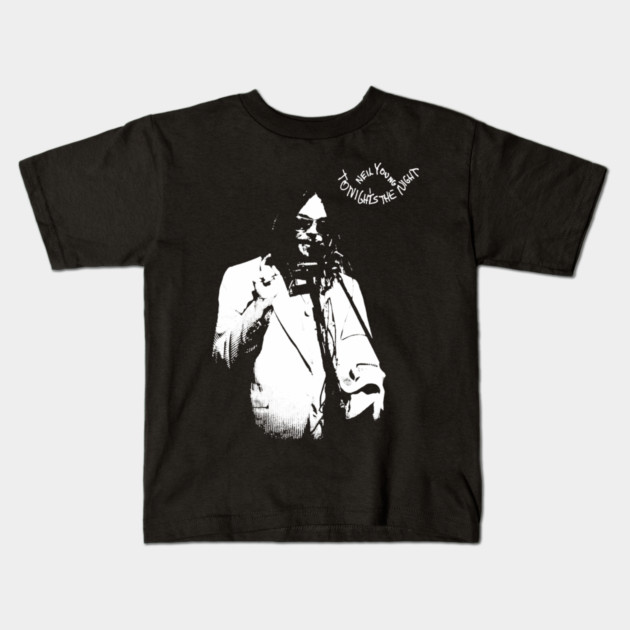 Neil Young Tonight’s The Night Vintage Rock Music Graphic Kids T-Shirt by James Bates