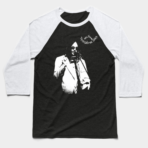 Neil Young Tonight’s The Night Vintage Rock Music Graphic Baseball T-Shirt by James Bates