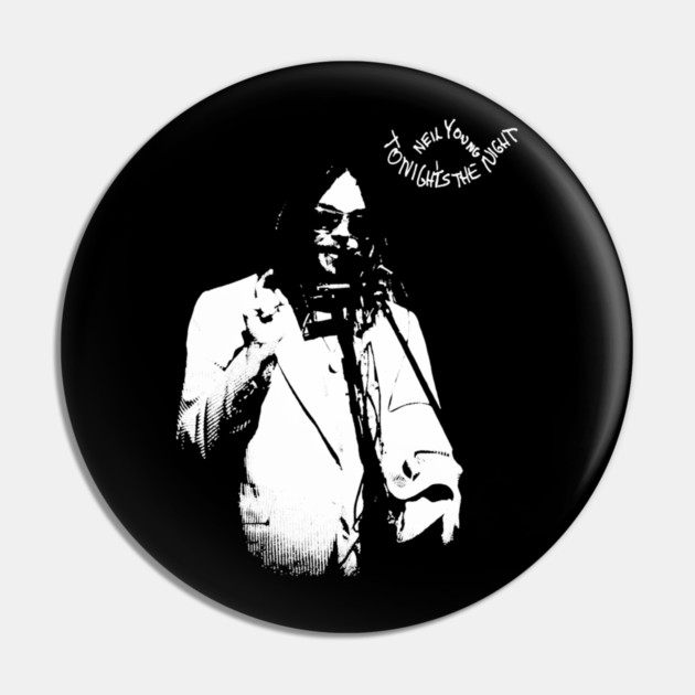 Neil Young Tonight’s The Night Vintage Rock Music Graphic Pin by James Bates
