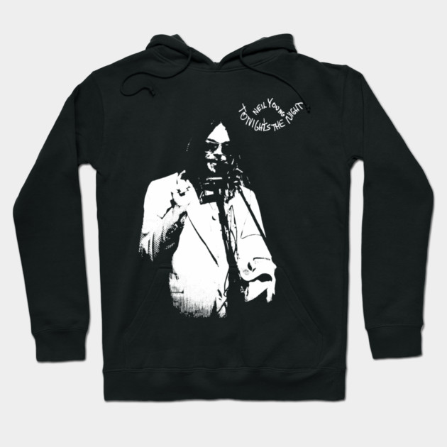 Neil Young Tonight’s The Night Vintage Rock Music Graphic Hoodie by James Bates