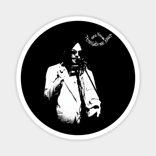 Neil Young Tonight’s The Night Vintage Rock Music Graphic Magnet by James Bates