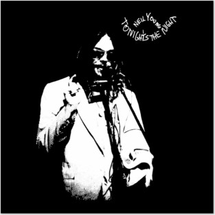 Neil Young Tonight’s The Night Vintage Rock Music Graphic Posters and Art