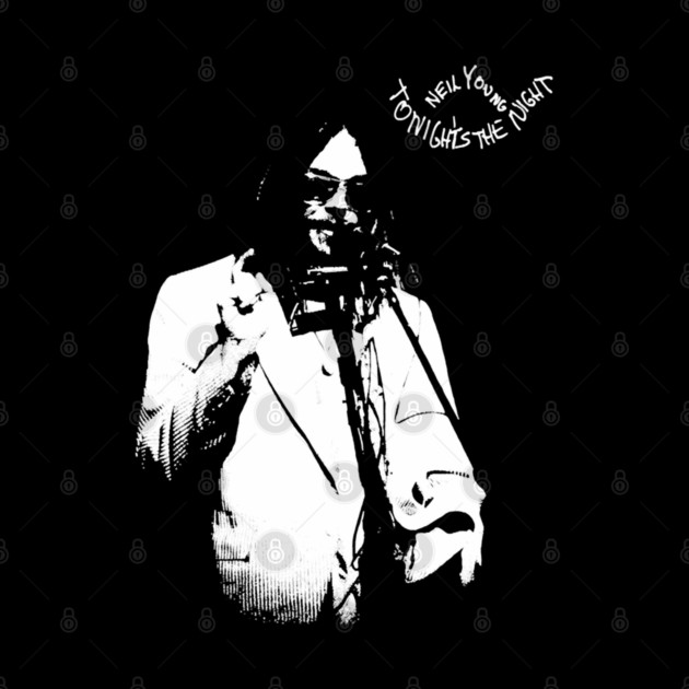 Neil Young Tonight’s The Night Vintage Rock Music Graphic by James Bates