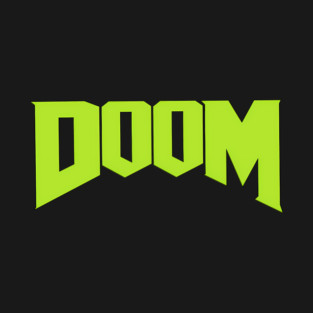 DOOM Classic Logo Neon Green Retro Gaming Graphic T-Shirt