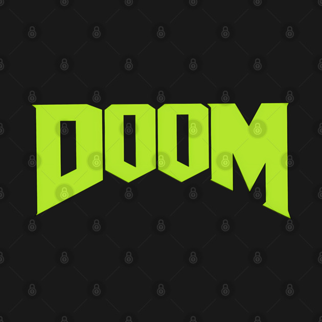 DOOM Classic Logo Neon Green Retro Gaming Graphic by James Bates