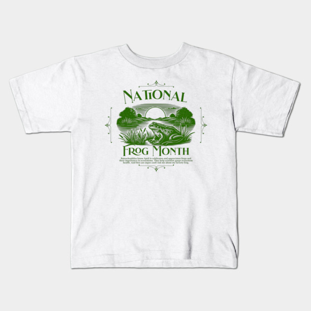 National Frog Month Kids T-Shirt by HolidayBug