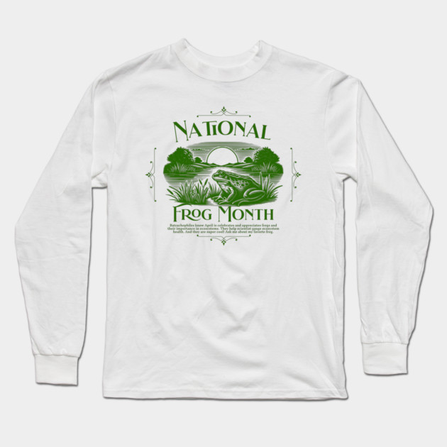 National Frog Month Long Sleeve T-Shirt by HolidayBug