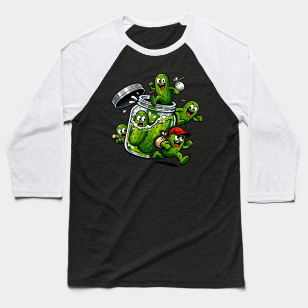 The Great Pickle Escape Baseball T-Shirt by CrazyGirl