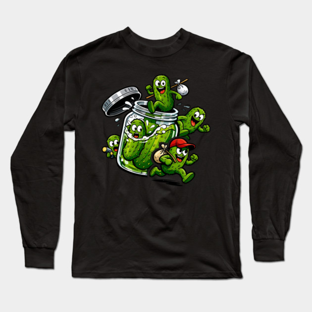 The Great Pickle Escape Long Sleeve T-Shirt by CrazyGirl