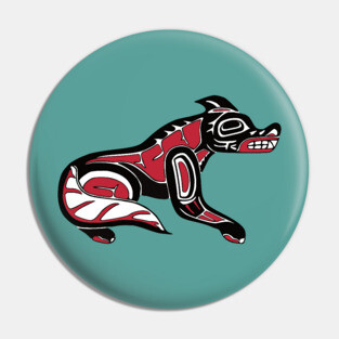 Pacific Northwest  Coast Native Haida Wolf Pin