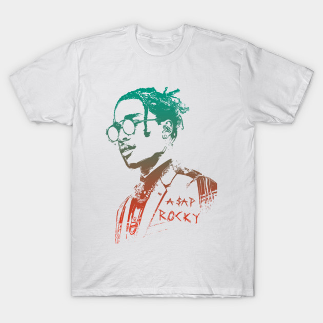 ASAP Rocky Abstract Portrait Gradient Street Art Hip Hop T-Shirt by James Bates