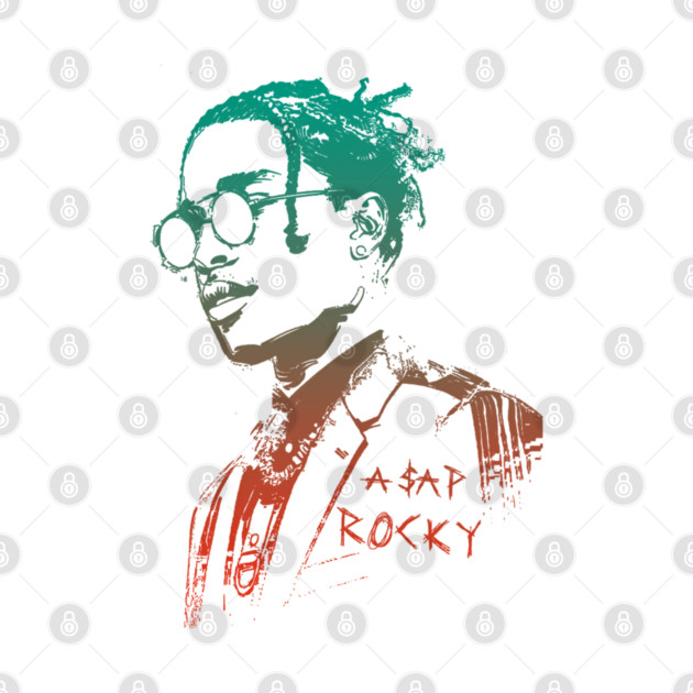 ASAP Rocky Abstract Portrait Gradient Street Art Hip Hop by James Bates