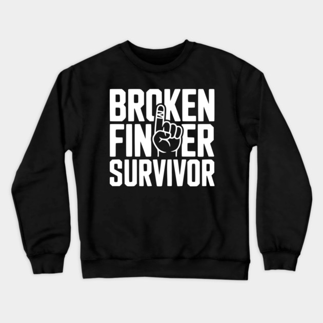 Broken Finger Survivor Crewneck Sweatshirt by Frank Ring