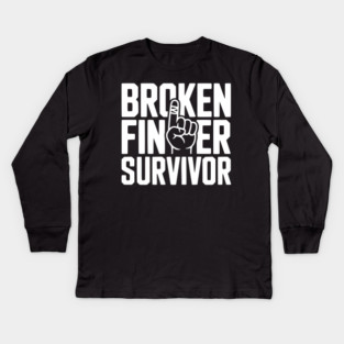 Broken Finger Survivor Kids Long Sleeve T-Shirt