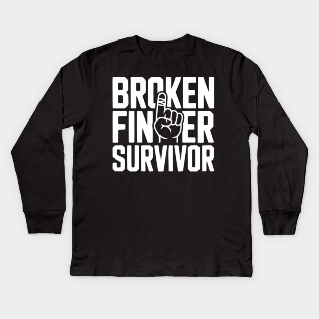 Broken Finger Survivor Kids Long Sleeve T-Shirt by Frank Ring