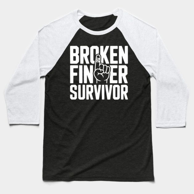 Broken Finger Survivor Baseball T-Shirt by Frank Ring