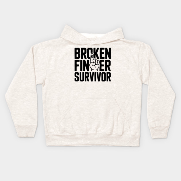 Broken Finger Survivor Kids Hoodie by Frank Ring