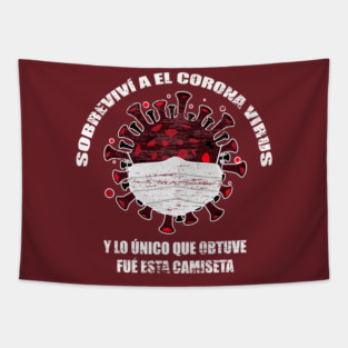 I survived Corona Virus Spanish version Tapestry
