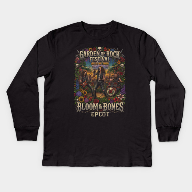 Garden of Rock Festival Epcot Concert Series Kids Long Sleeve T-Shirt by Joaddo