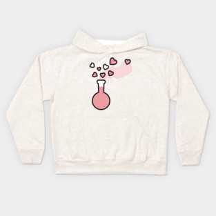 Pink Love Magic Potion in Laboratory Flask Kids Hoodie