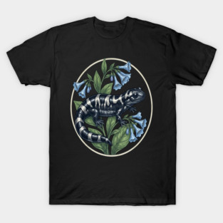 Marbled Salamander with Virginia Bluebells Natural History Art T-Shirt