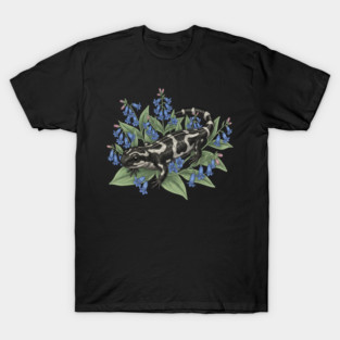 Marbled Salamander with Bluebells T-Shirt