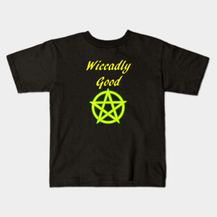 Wicca Pun Wiccadly Good Pentacle Pentagram Kids T-Shirt