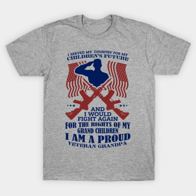Proud Veteran Grandpa American Family Pride T-Shirt by Anticorporati