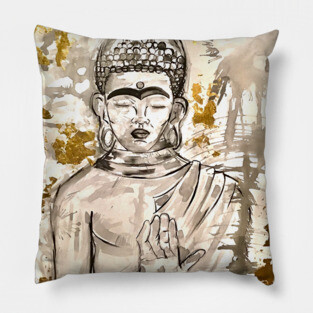 Buddha wrapped in Gold Pillow